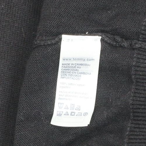 Tommy Hilfiger Men’s Black XL Cotton Crew Neck Pullover Jumper