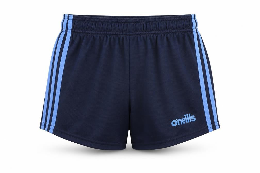 Front view of O'Neill boys’ navy blue 26in athletic polyester sports shorts