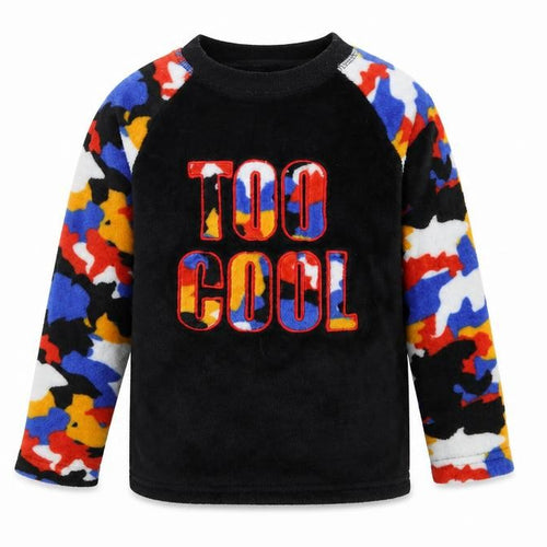 Dunnes Stores Boys Black Multicoloured Fleece Sweatshirt 4-5 Years 'Too Cool'