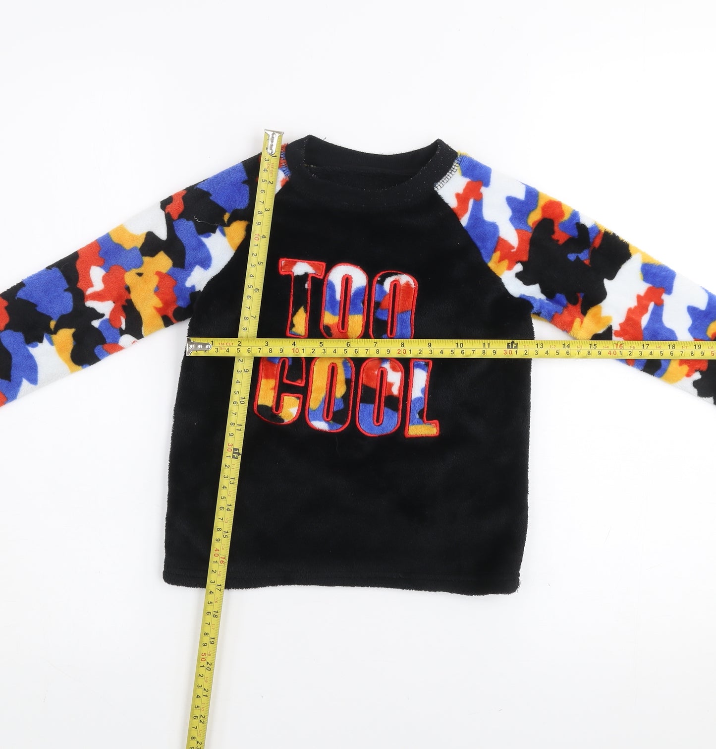 Dunnes Stores Boys Black Multicoloured Fleece Sweatshirt 4-5 Years 'Too Cool'