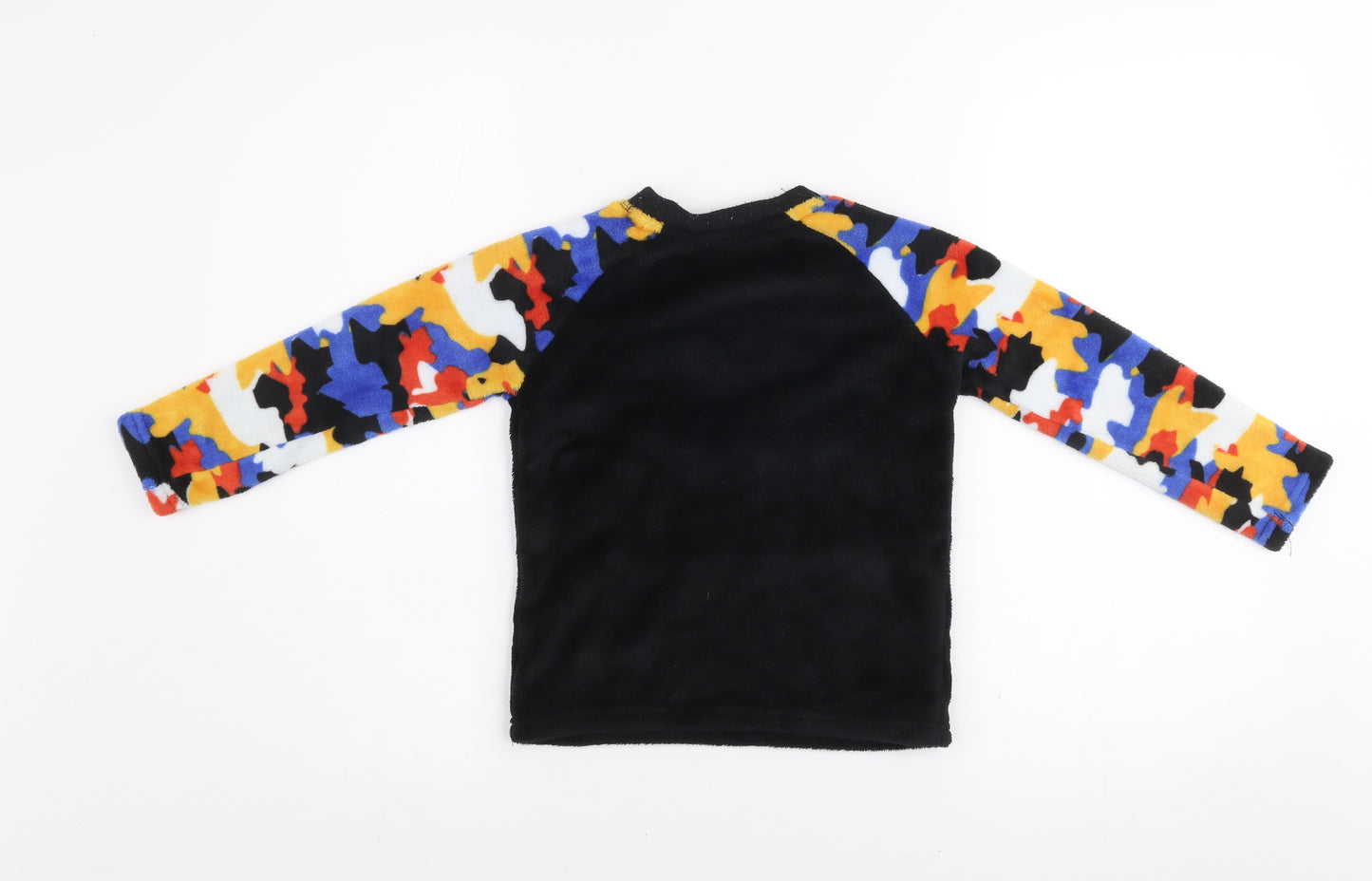 Dunnes Stores Boys Black Multicoloured Fleece Sweatshirt 4-5 Years 'Too Cool'