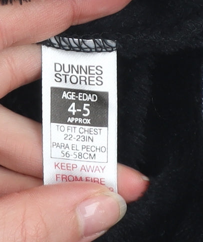 Dunnes Stores Boys Black Multicoloured Fleece Sweatshirt 4-5 Years 'Too Cool'