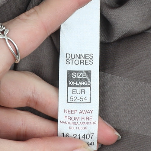Dunnes Stores Women Chocolate Brown XXL Pyjama Top Long Sleeve Satin Look