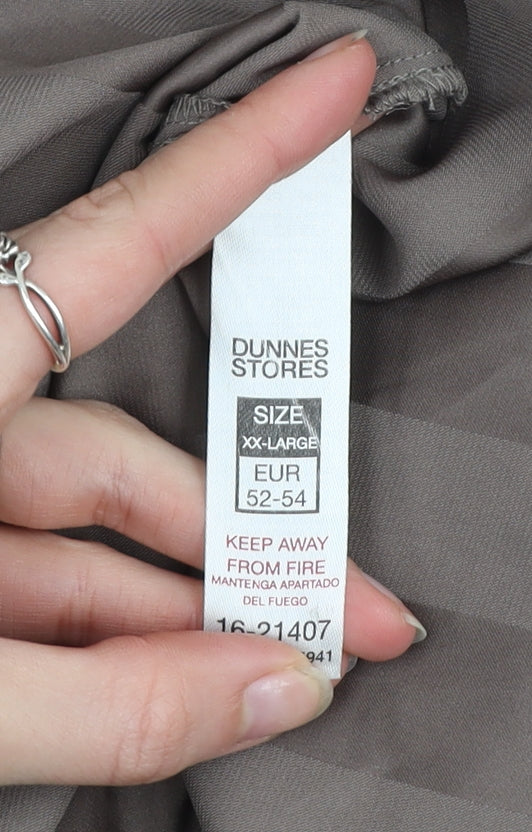 Dunnes Stores Women Chocolate Brown XXL Pyjama Top Long Sleeve Satin Look