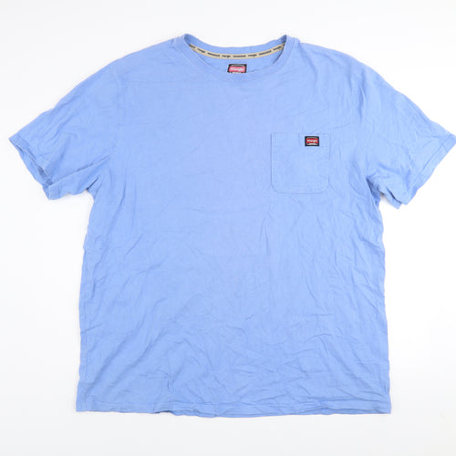 Wrangler Men's Blue 2XLT Workwear Cotton Crew Neck T-Shirt