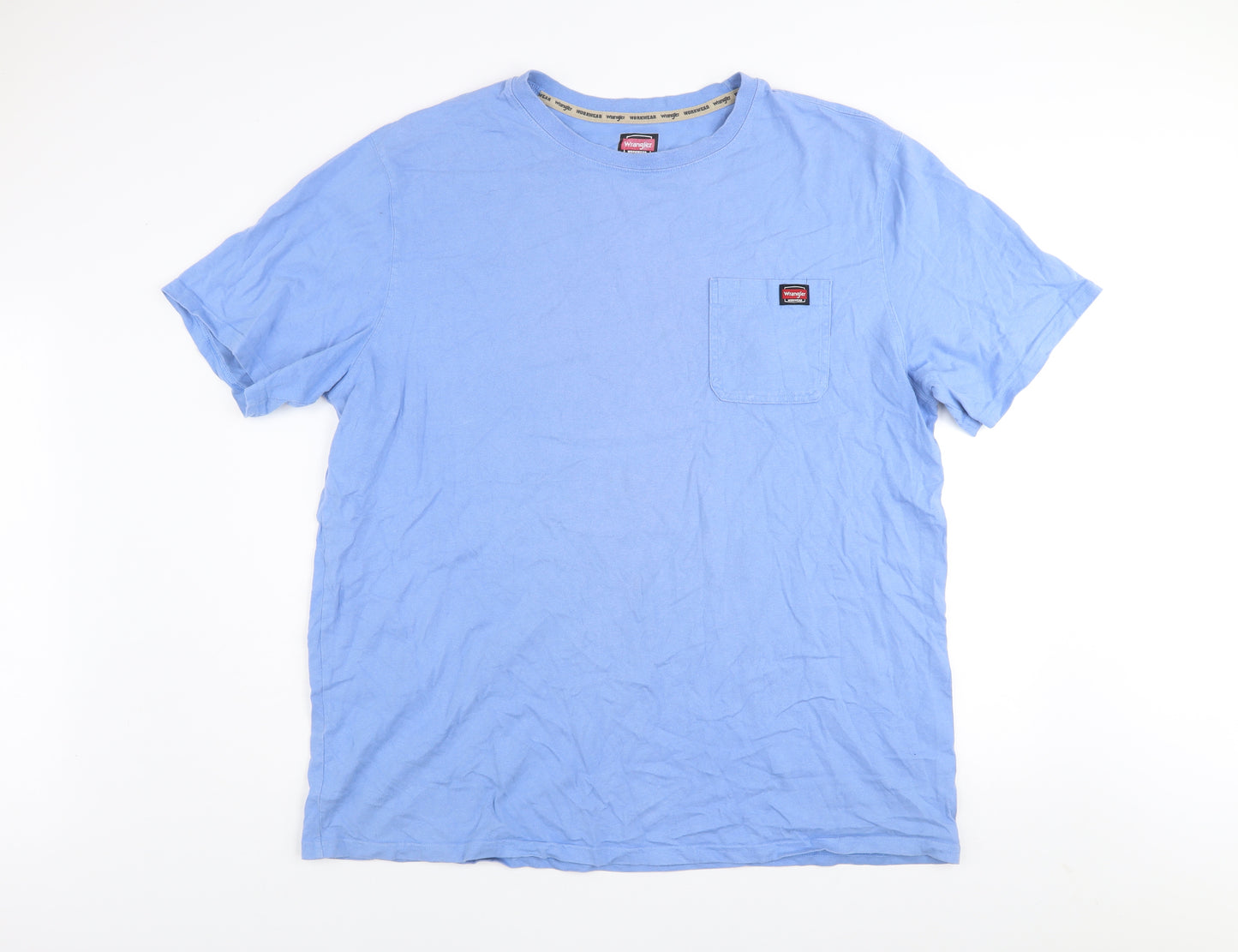 Wrangler Men's Blue 2XLT Workwear Cotton Crew Neck T-Shirt