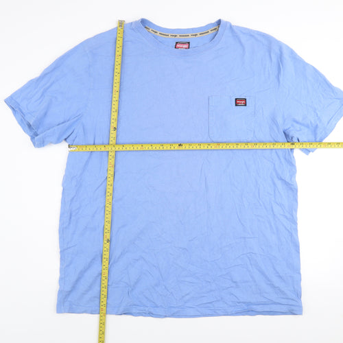 Wrangler Men's Blue 2XLT Workwear Cotton Crew Neck T-Shirt