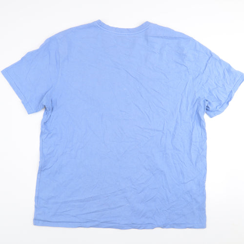 Wrangler Men's Blue 2XLT Workwear Cotton Crew Neck T-Shirt