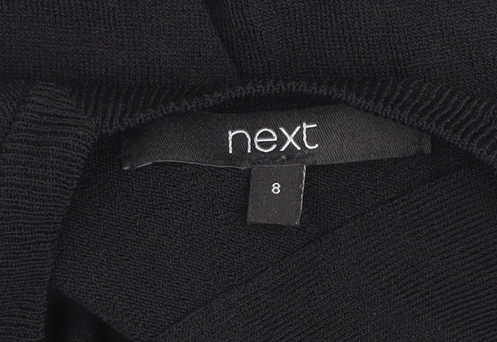 Next Women's Black Ruffle Puff Sleeve Knit Blouse Size 8