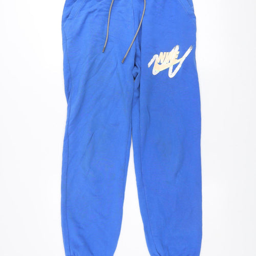 Nike Men's Blue Jogger Sweatpants S Regular Fit Cotton Blend