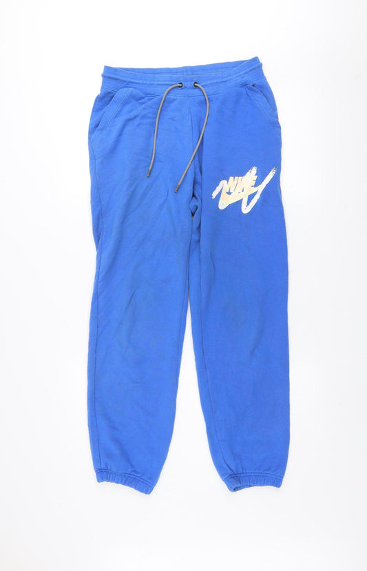 Nike Men's Blue Jogger Sweatpants S Regular Fit Cotton Blend