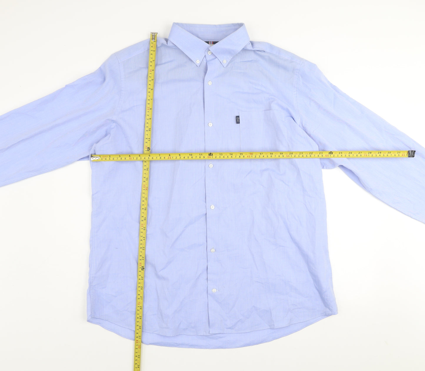 Next Men's Blue Slim Fit 2XL Button-Down Long Sleeve Formal Shirt