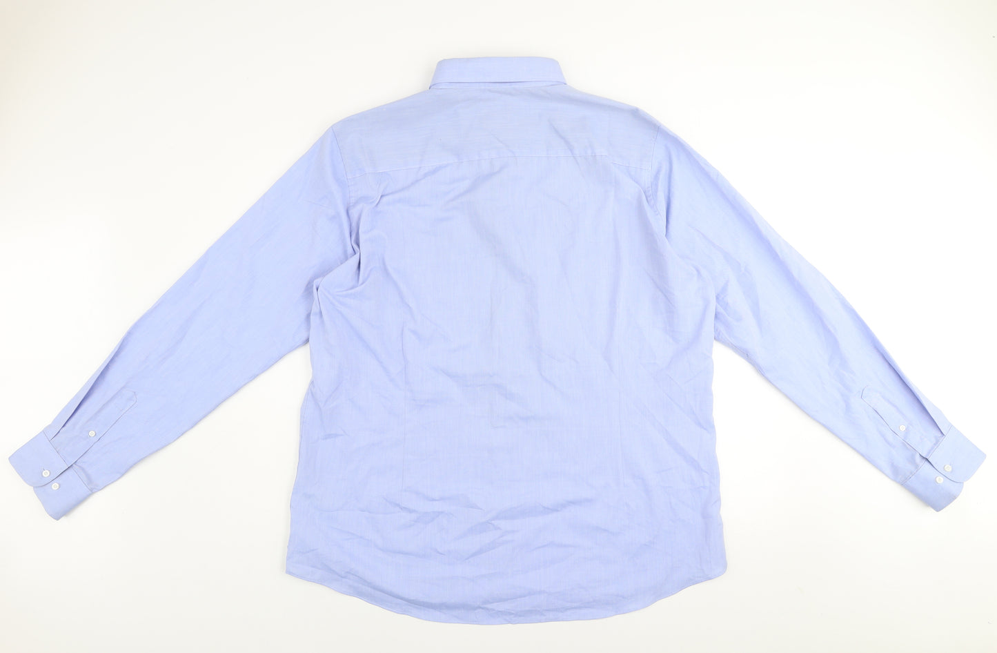 Next Men's Blue Slim Fit 2XL Button-Down Long Sleeve Formal Shirt