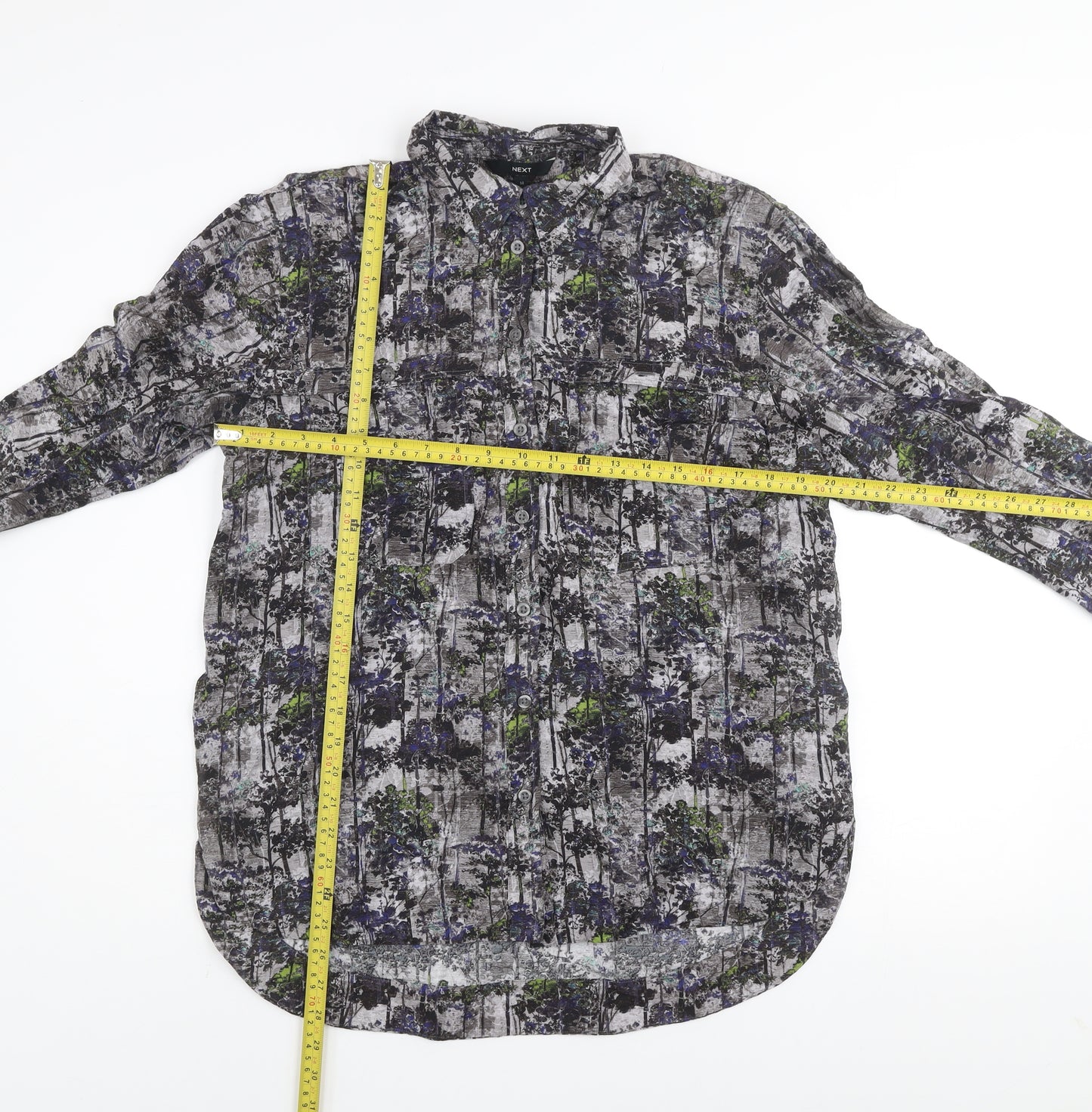 Next Womens Multicoloured Floral Long Sleeve Tunic Shirt Size 14
