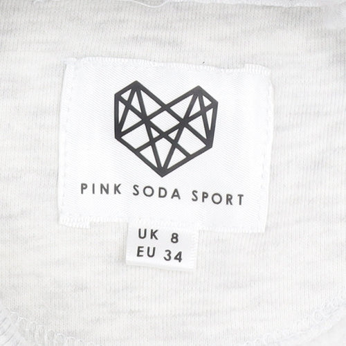 Pink Soda Sport Women's Grey Hoodie UK 8 Raglan Sleeve Athletic Fit