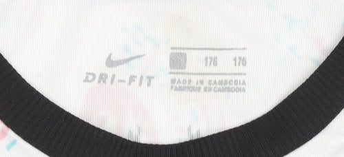 Nike Boys White Liverpool FC Football Jersey T-Shirt Size 176 Dri-FIT