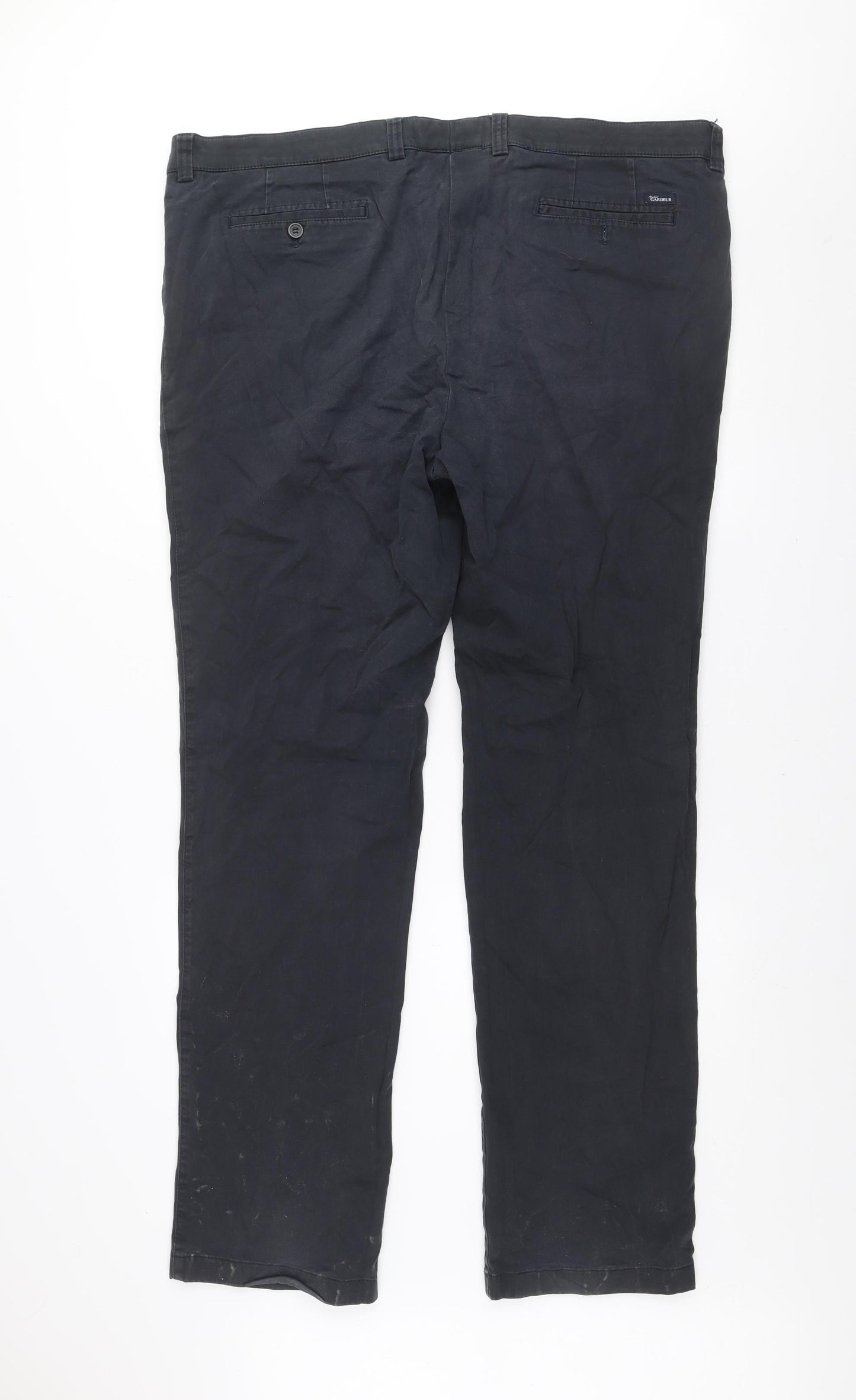 Atelier Gardeur Men's Black 42R Chino Trousers Cotton Blend