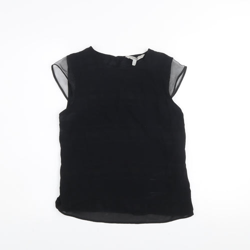 Coast Women's Black Sleeveless Crew Neck Viscose Blouse UK 10