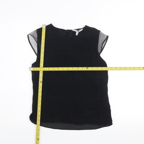 Coast Women's Black Sleeveless Crew Neck Viscose Blouse UK 10