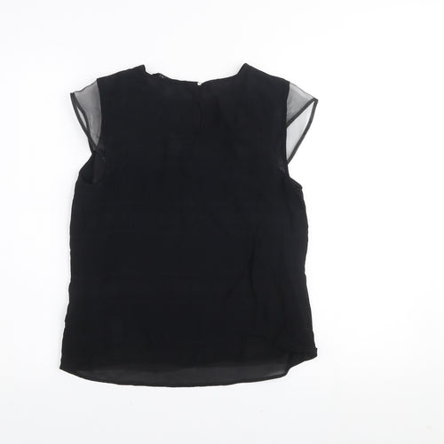 Coast Women's Black Sleeveless Crew Neck Viscose Blouse UK 10
