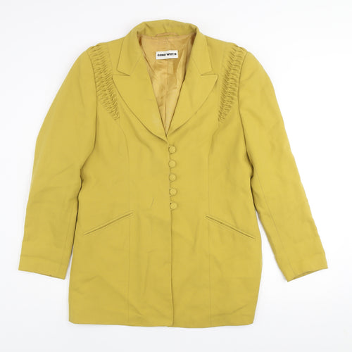 Gerry Weber Women's Yellow Cotton Blend Blazer Size 10
