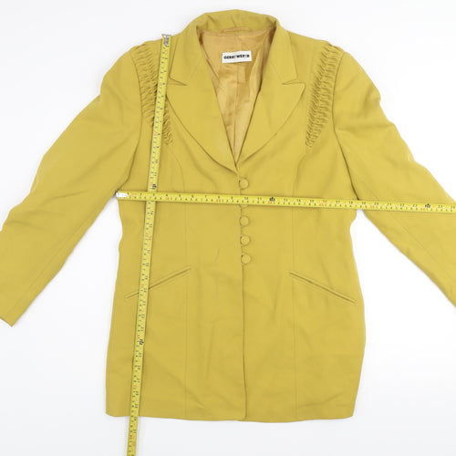 Gerry Weber Women's Yellow Cotton Blend Blazer Size 10