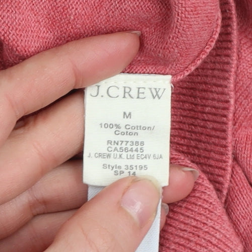 J.Crew Men’s Pink V-Neck Cotton Jumper Size M Classic Knit Pullover