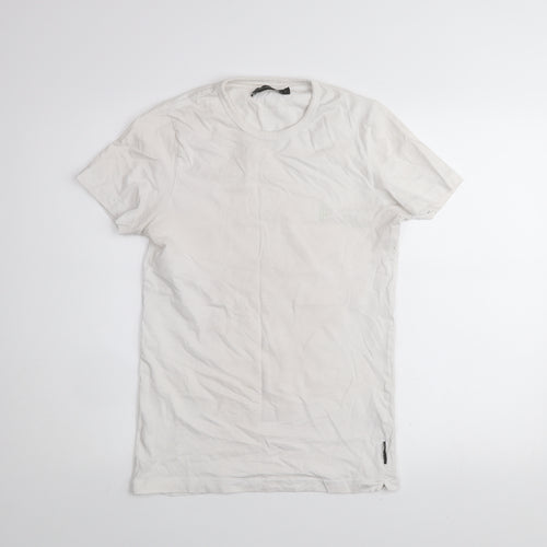 French Connection Men's White Cotton Crew Neck T-Shirt Size S