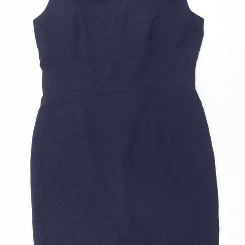 United Colors of Benetton Women's Blue Sleeveless Sheath Dress Size 12
