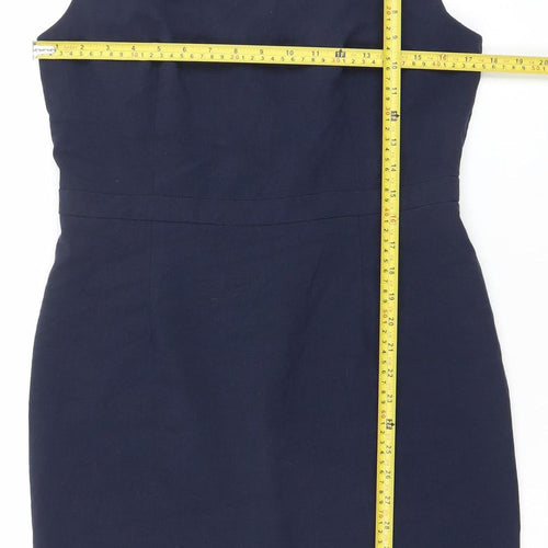 United Colors of Benetton Women's Blue Sleeveless Sheath Dress Size 12