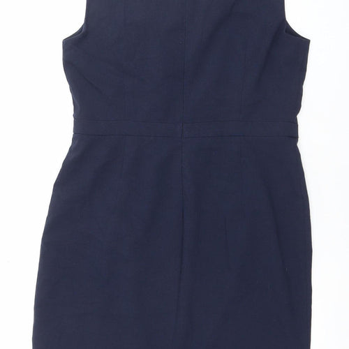 United Colors of Benetton Women's Blue Sleeveless Sheath Dress Size 12