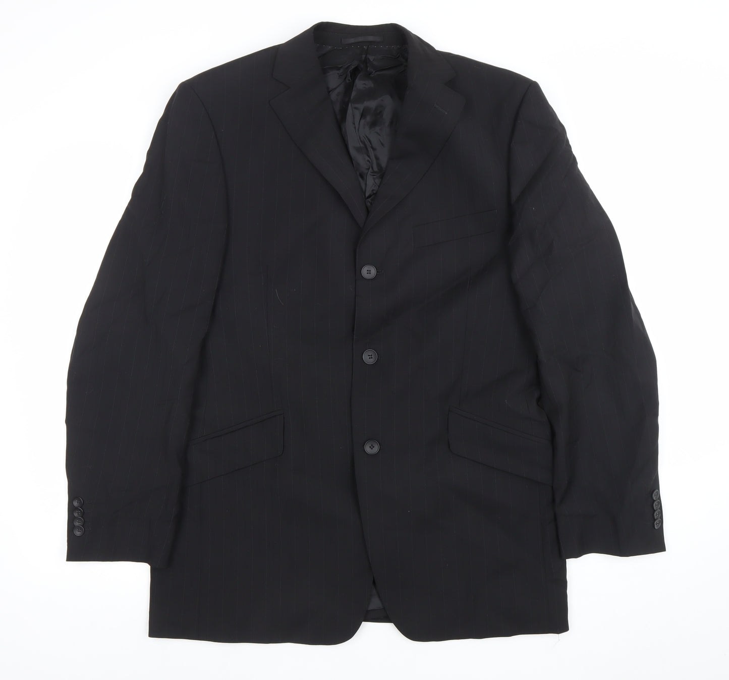Father & Sons Men's Black Wool Cashmere Suit Jacket Size 54 Regular