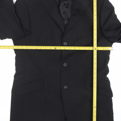 Father & Sons Men's Black Wool Cashmere Suit Jacket Size 54 Regular