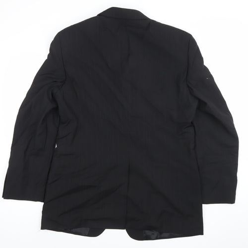 Father & Sons Men's Black Wool Cashmere Suit Jacket Size 54 Regular