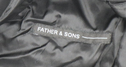 Father & Sons Men's Black Wool Cashmere Suit Jacket Size 54 Regular