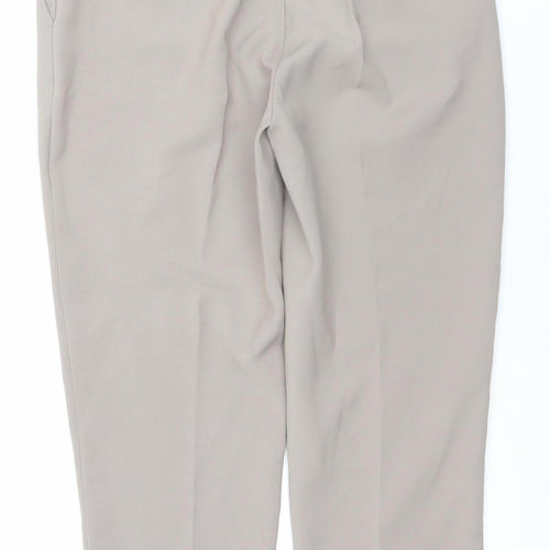 Gallery Women Beige Size 12 Straight Leg Polyester Blend Trousers