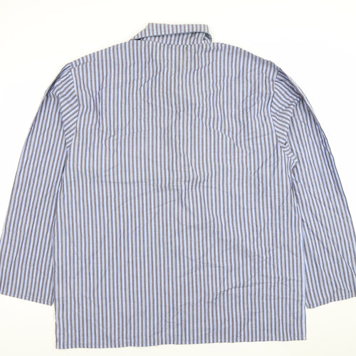 Dunnes Stores Men's Blue Striped Cotton Long Sleeve Pyjama Top XL