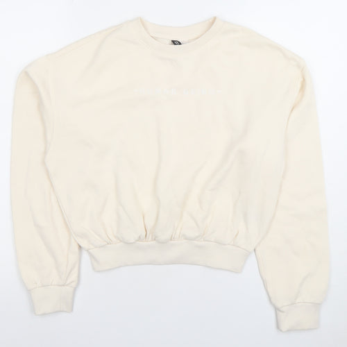 DIVIDED Women Beige XS Pullover Crew Neck Sweatshirt
