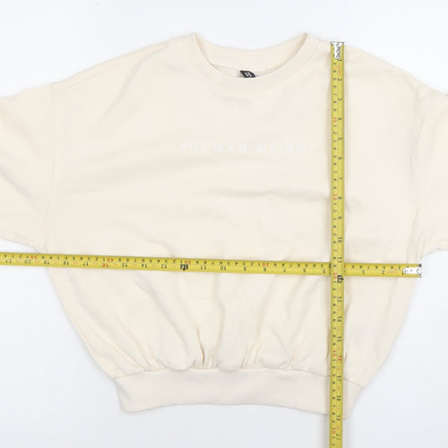 DIVIDED Women Beige XS Pullover Crew Neck Sweatshirt