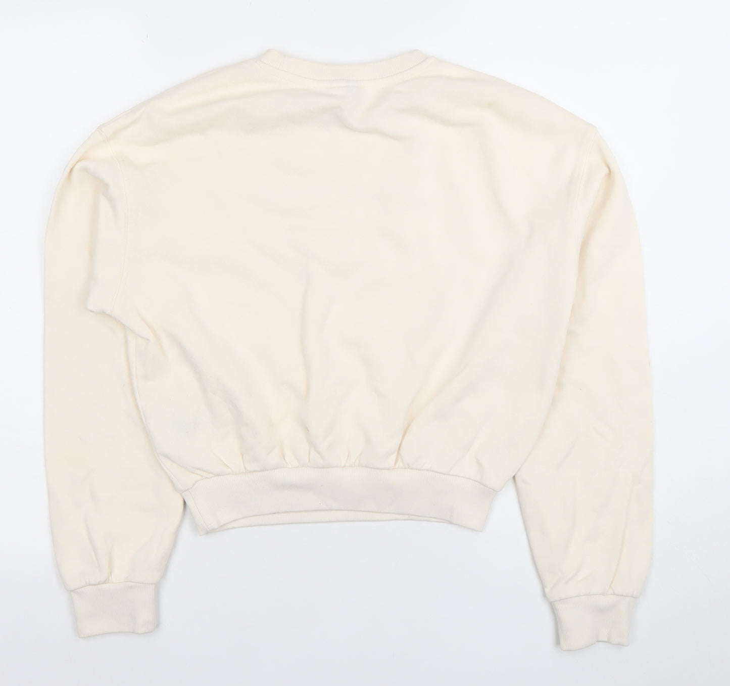 DIVIDED Women Beige XS Pullover Crew Neck Sweatshirt