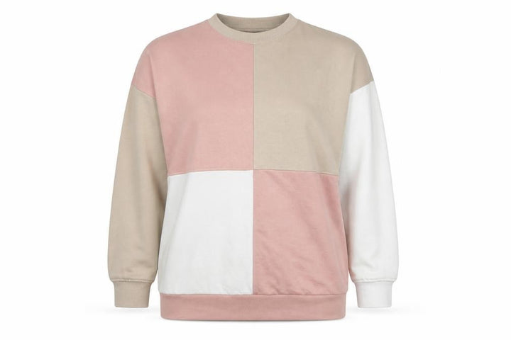 Missguided Women’s Beige Pink Colourblock Pullover Sweatshirt UK 14
