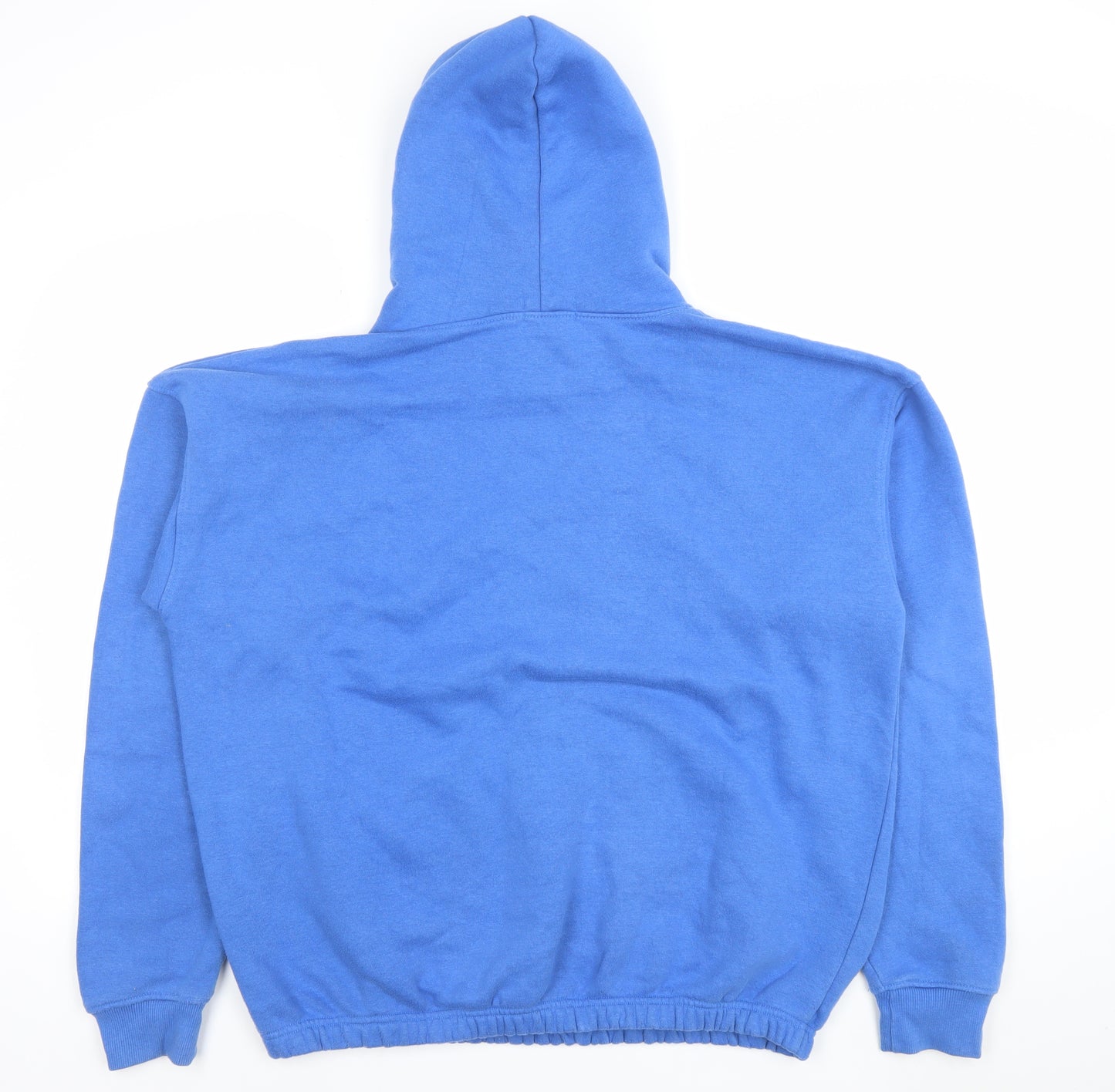 PrettyLittleThing Women Blue Pullover Hoodie Size M Drawstring Cotton Blend