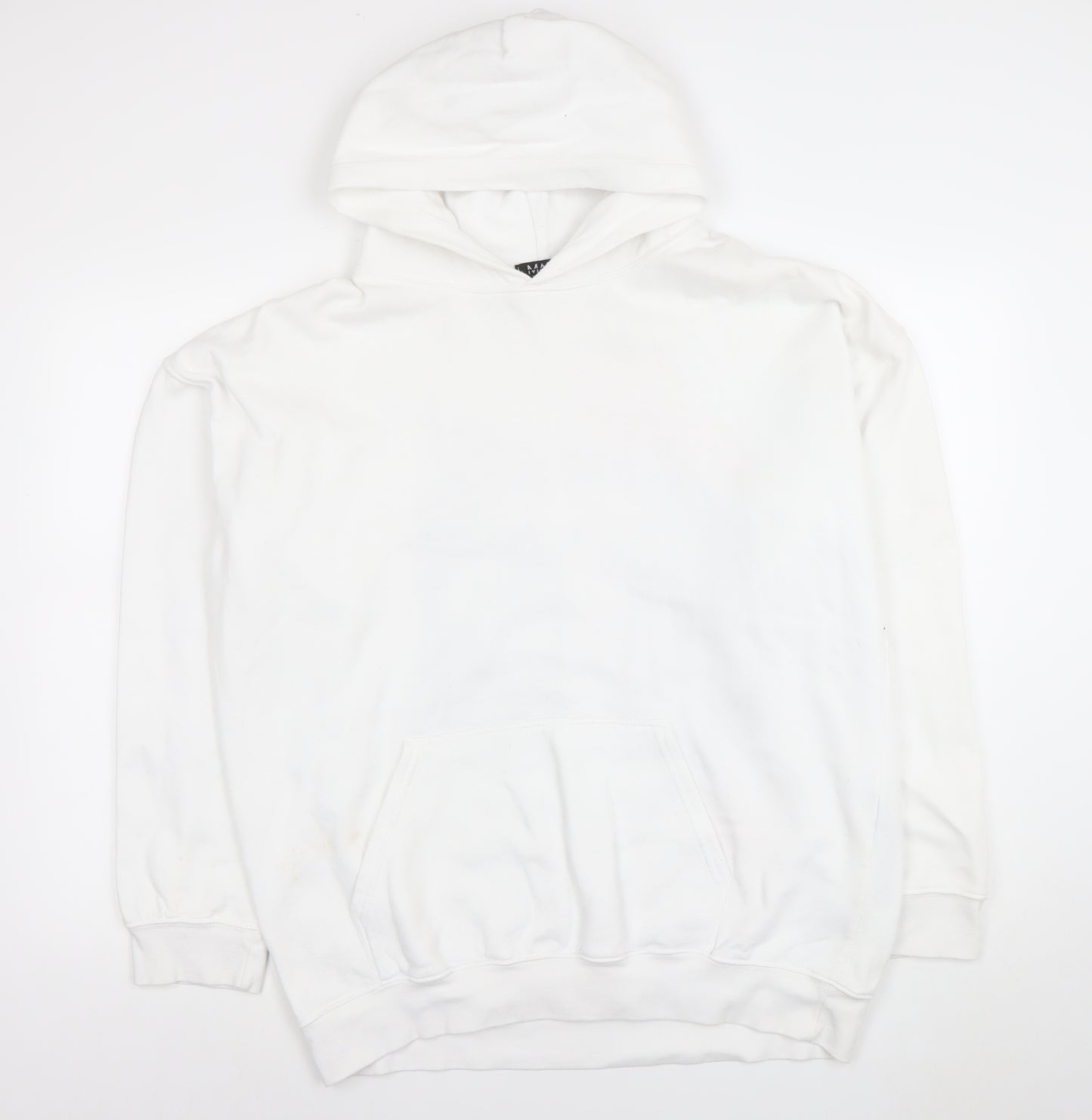 boohooMAN Men's White Graphic Print Pullover Hoodie Size M