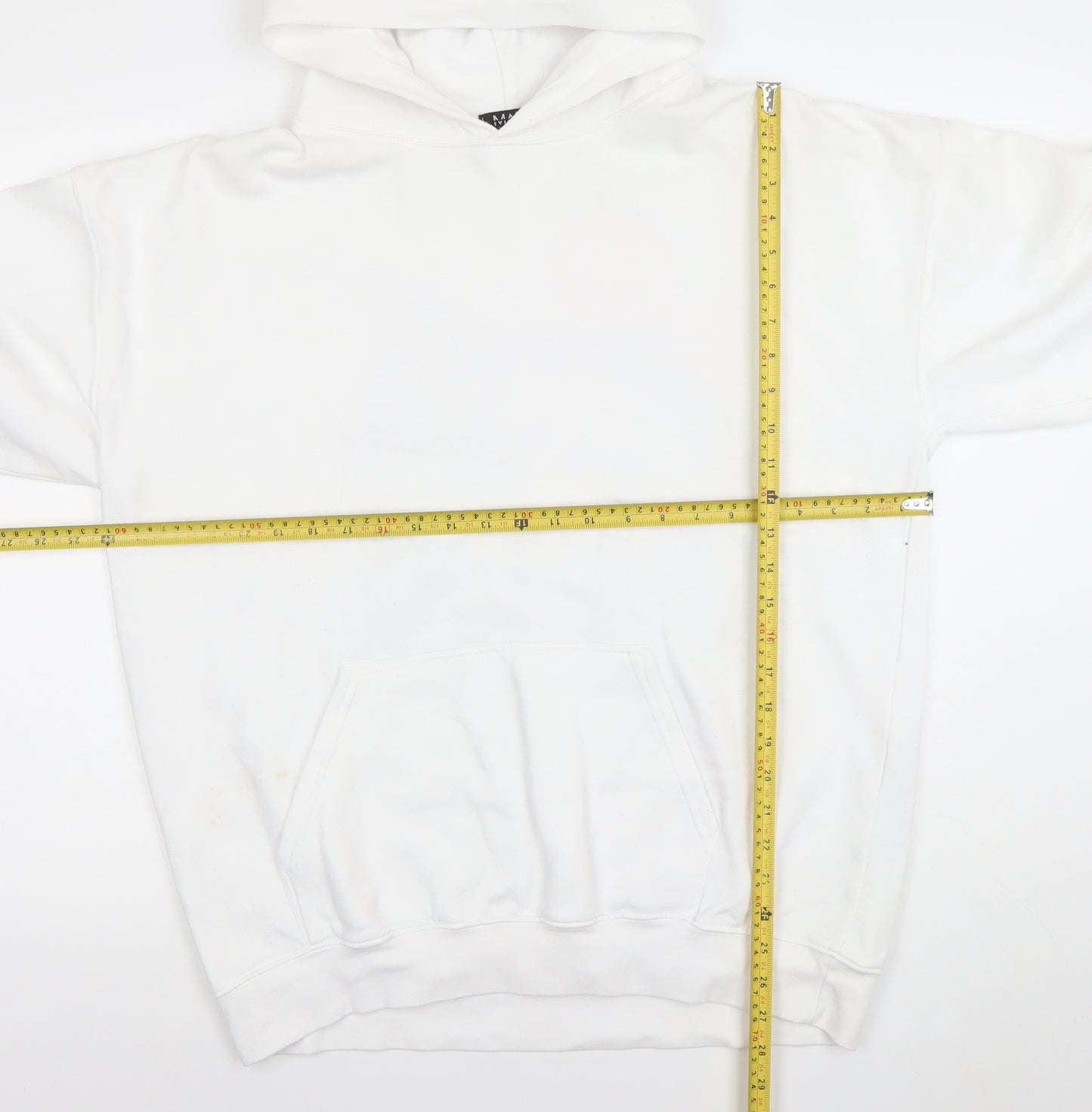 boohooMAN Men's White Graphic Print Pullover Hoodie Size M
