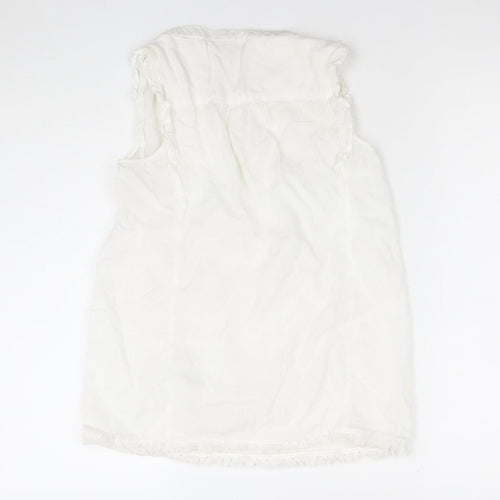 Tommy Hilfiger Women’s White Cotton Sleeveless Tunic Blouse 2XS