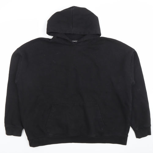 PrettyLittleThing Men's Black Pullover Hoodie M Sports Logo Fleece