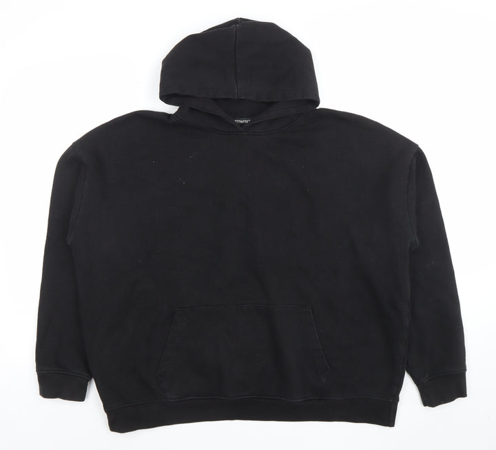 PrettyLittleThing Men's Black Pullover Hoodie M Sports Logo Fleece