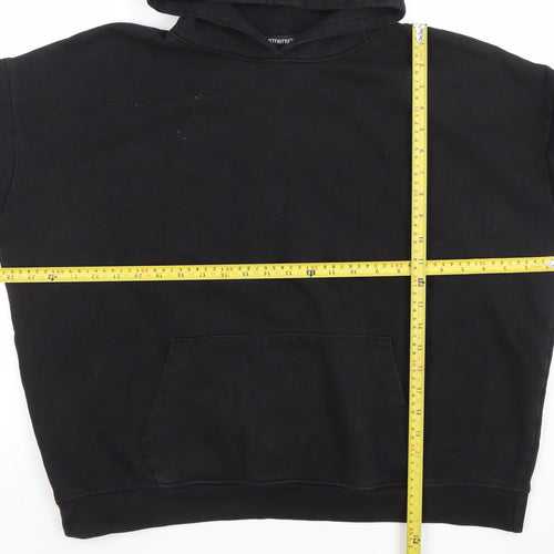 PrettyLittleThing Men's Black Pullover Hoodie M Sports Logo Fleece