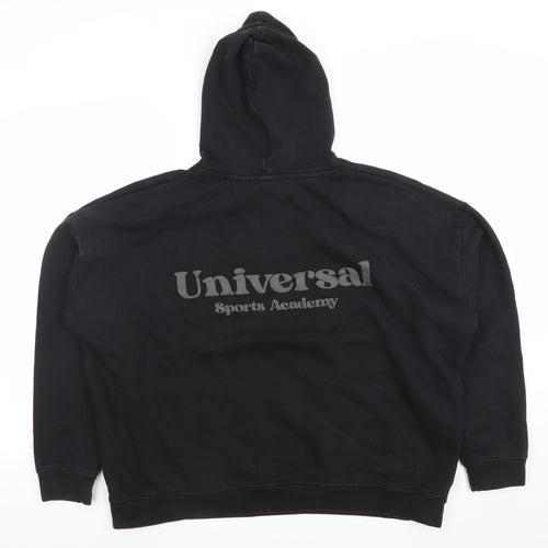 PrettyLittleThing Men's Black Pullover Hoodie M Sports Logo Fleece