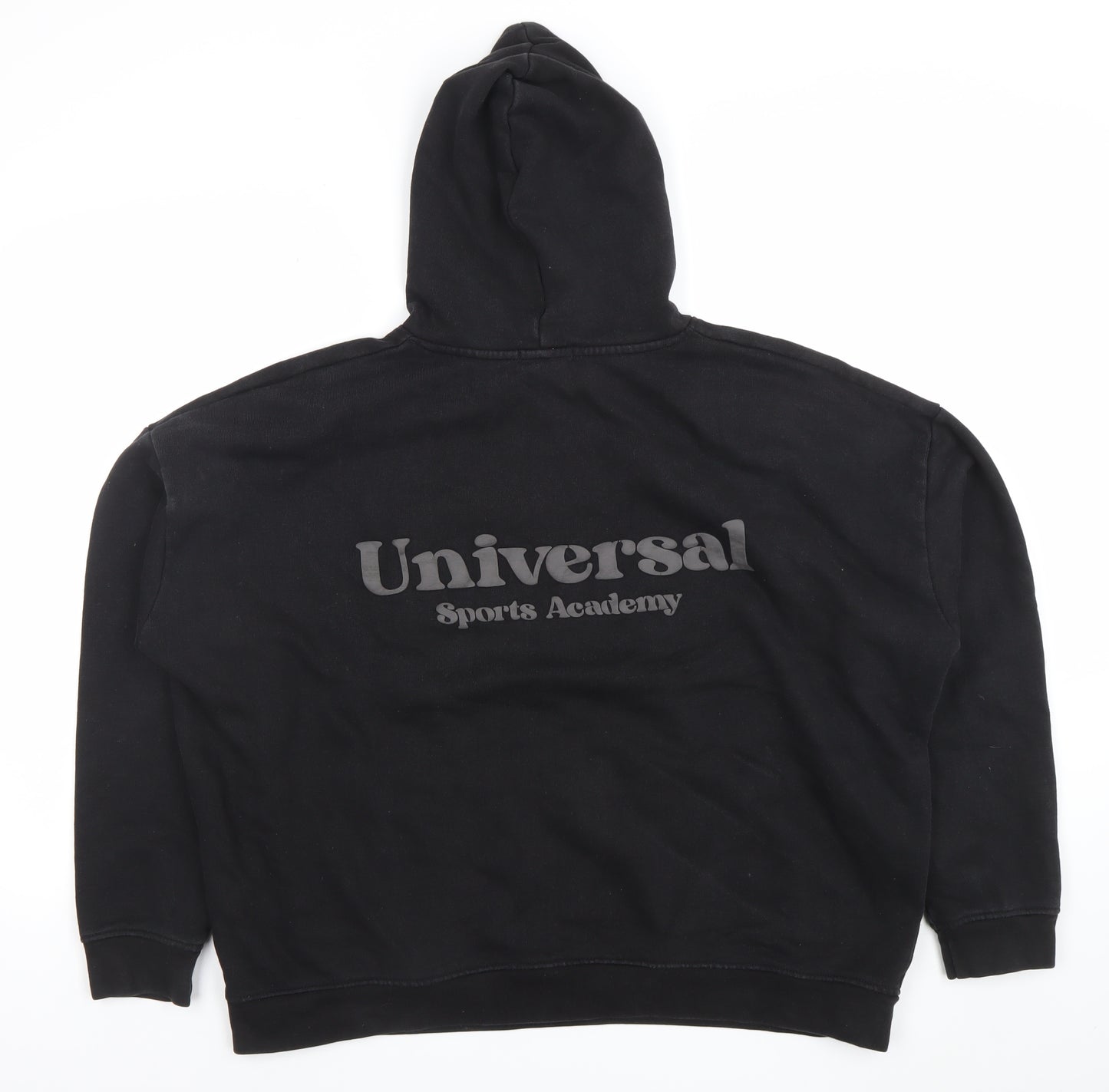 PrettyLittleThing Men's Black Pullover Hoodie M Sports Logo Fleece